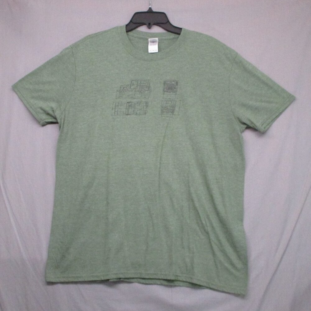 Gildan‎ Jeep Diagram T-Shirt Green Men Size | XL